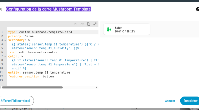 home assistant : Regrouper 2 valeurs dans une tuile
